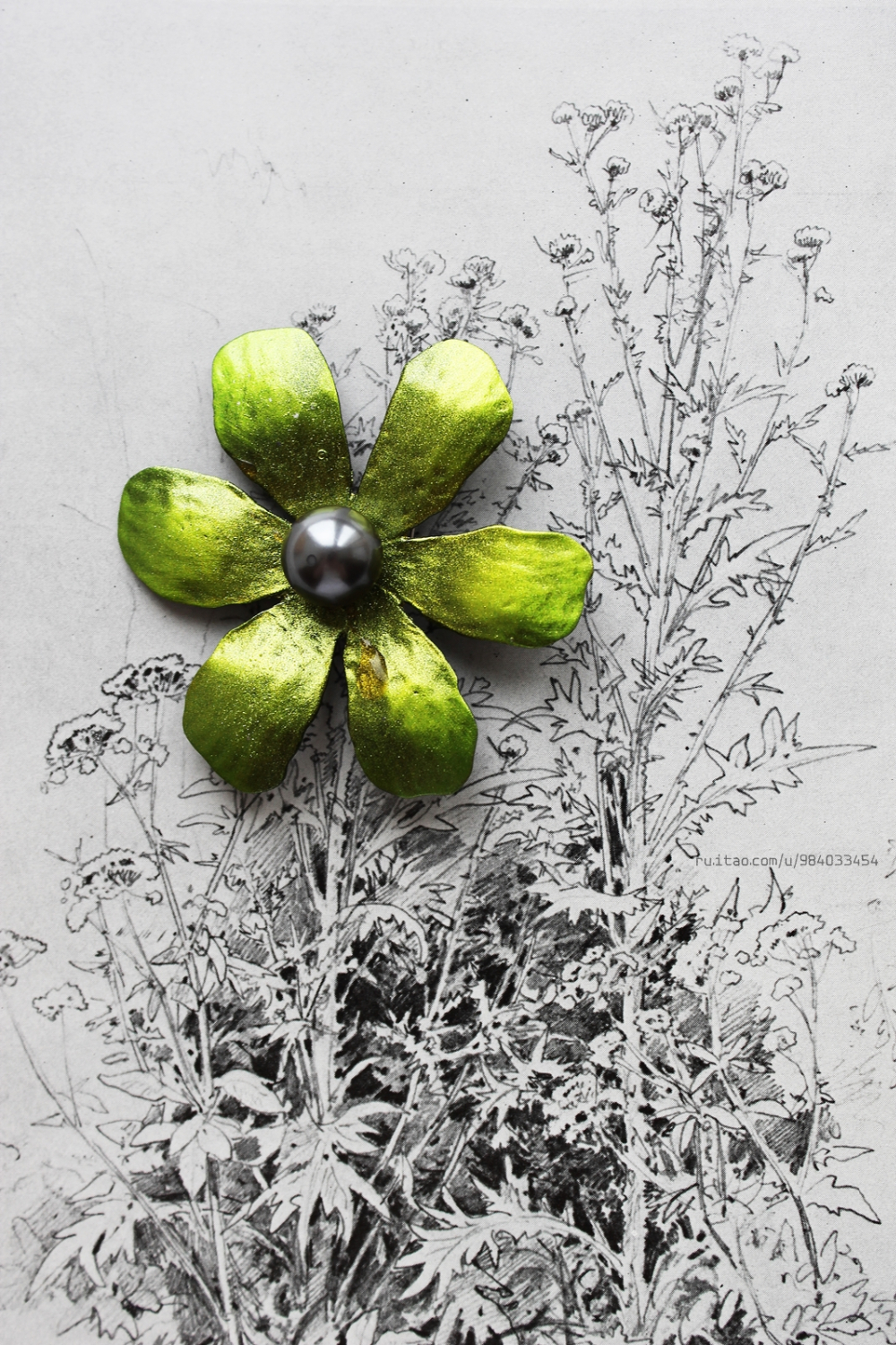 Винтажная брошь-цветок с Алиэкспресс